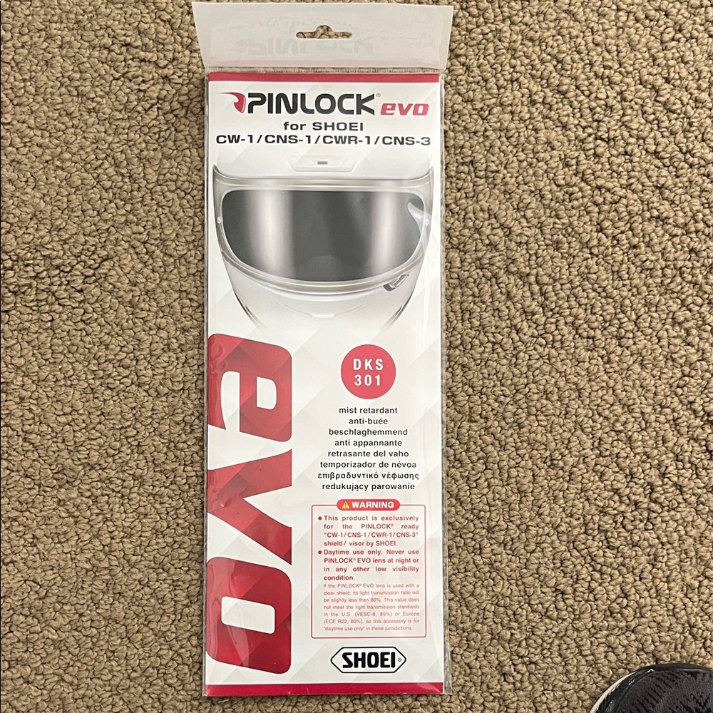 Shoei Pinlock EVO Lens for CWR-1, CW-1, CNS-1 Helmets - Clear Motorcycle ATV/UTV